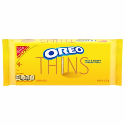 Oreo Thins Golden Sandwich Cookies Family Size Perspective: front
