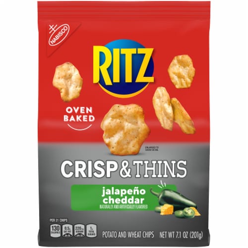 Ritz Crisp & Thins Jalapeño Cheddar Chips Perspective: front