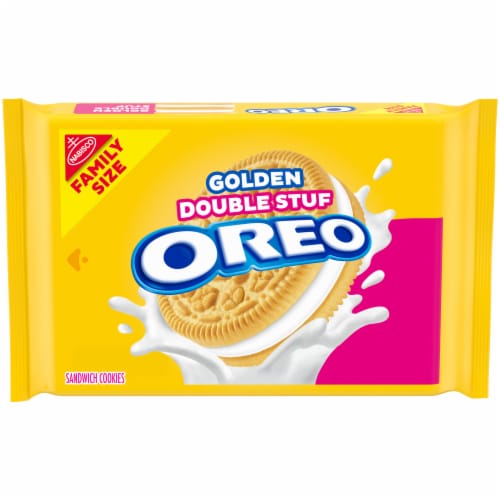 OREO Double Stuf Golden Sandwich Cookies Family Size Perspective: front