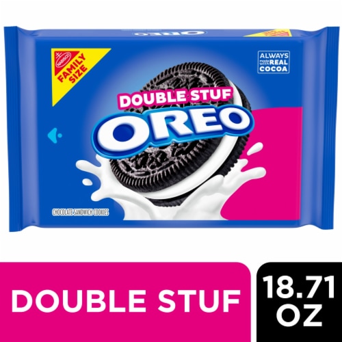 OREO Double Stuf Chocolate Sandwich Cookies Family Size Perspective: front
