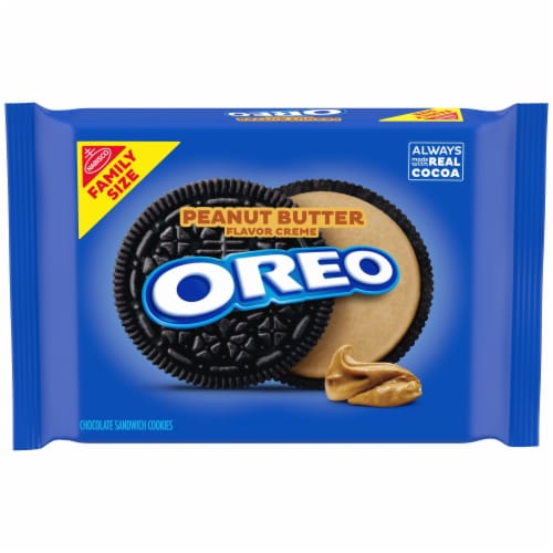 OREO Peanut Butter Creme Chocolate Sandwich Cookies Family Size Perspective: front