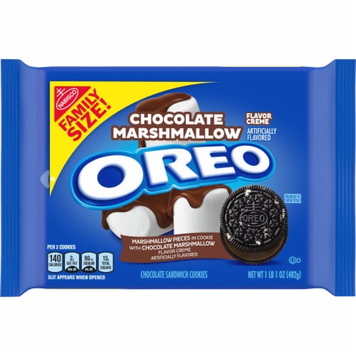 Oreo Chocolate Marshmallow Flavor Creme Chocolate Sandwich Cookies Perspective: front