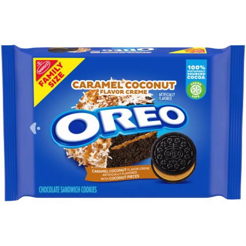 OREO Caramel Coconut Creme Chocolate Sandwich Cookies Family Size Perspective: front