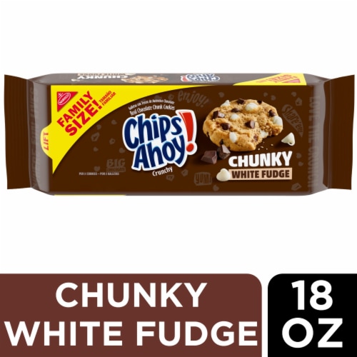 CHIPS AHOY! Chunky White Fudge Chocolate Chunk Cookies Family Size Perspective: front