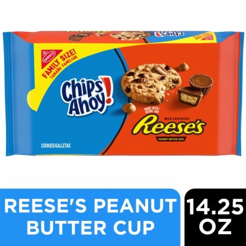 CHIPS AHOY! Reeses Peanut Butter Cups Chocolate Chip Cookies Family Size Perspective: front