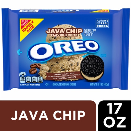 Oreo Java Chip Creme Chocolate Sandwich Cookies Family Size Perspective: front