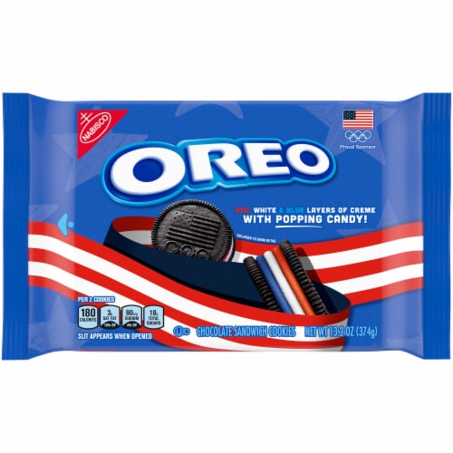 Oreo Team USA Chocolate Sandwich Cookies Perspective: front