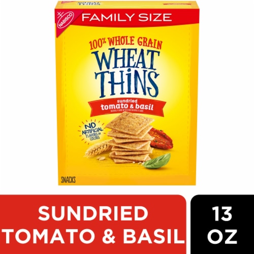 Wheat Thins Sundried Tomato & Basil Whole Grain Wheat Crackers Perspective: front