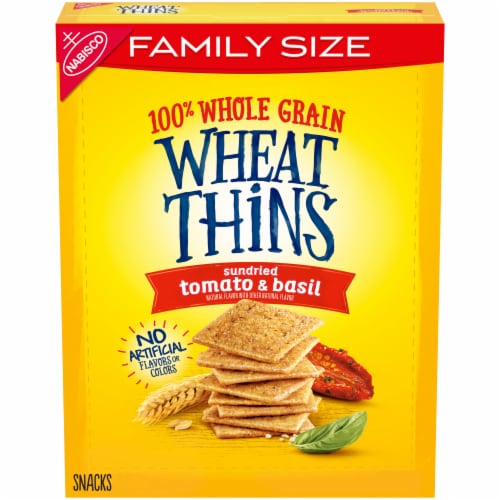 Wheat Thins Sundried Tomato & Basil Whole Grain Wheat Crackers Family Size Perspective: front