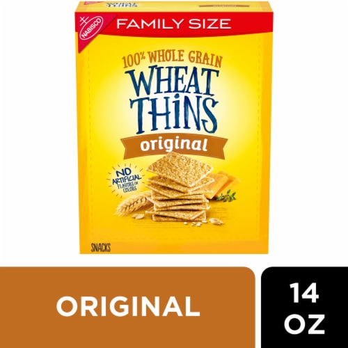 Wheat Thins Original Whole Grain Wheat Crackers Perspective: front