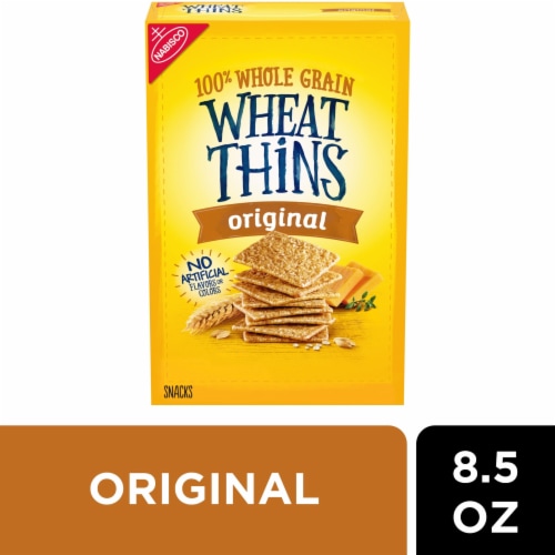 Wheat Thins Original Whole Grain Wheat Crackers Perspective: front