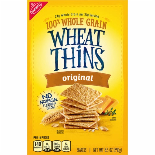 Wheat Thins Original Whole Grain Wheat Crackers Perspective: front