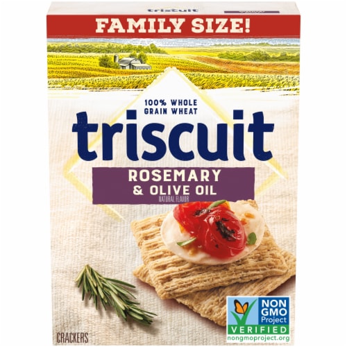 Triscuit Rosemary & Olive Oil Whole Grain Wheat Crackers Family Size Perspective: front