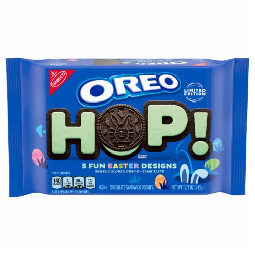 Oreo Green Creme Chocolate Sandwich Cookies Perspective: front
