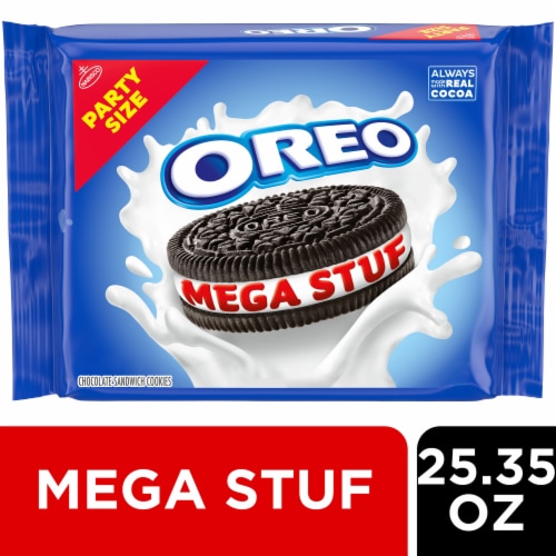 OREO Mega Stuf Chocolate Sandwich Cookies Party Size, 25.35 oz - Smith ...