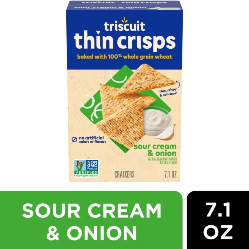 Triscuit Thin Crisps Sour Cream & Onion Whole Grain Wheat Crackers, 7.1 oz Smith’s Food and Drug