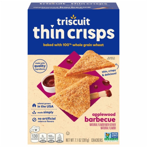 Triscuit Thin Crisps Applewood Barbecue Crackers Perspective: front