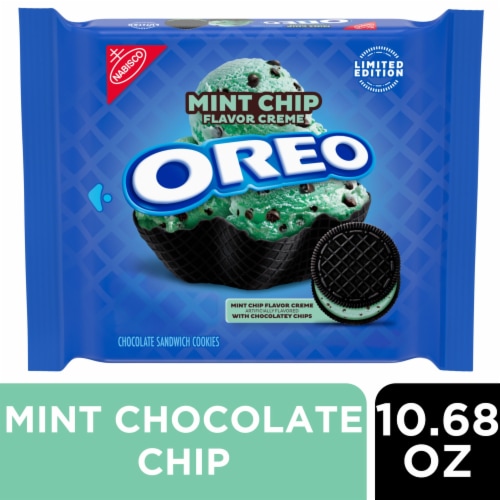 OREO Mint Chip Chocolate Sandwich Cookies Perspective: front