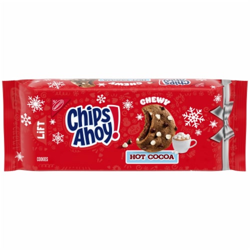 CHIPS AHOY! Hot Cocoa Chocolate Chip Cookies Limited Edition Holiday Cookies Perspective: front