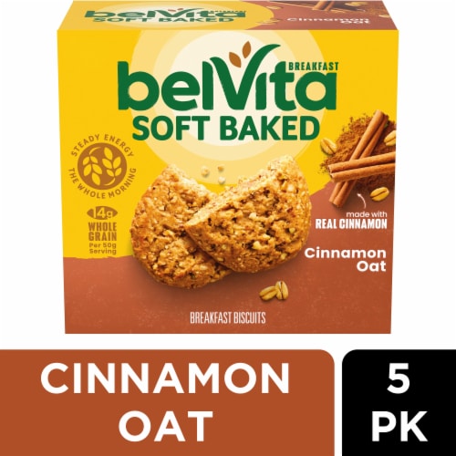 belVita Soft Baked Cinnamon Oat Breakfast Biscuits Perspective: front