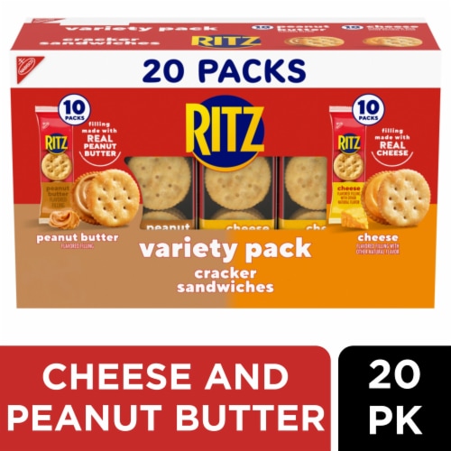 RITZ Peanut Butter and Cheese Sandwich Crackers Variety Pack Perspective: front