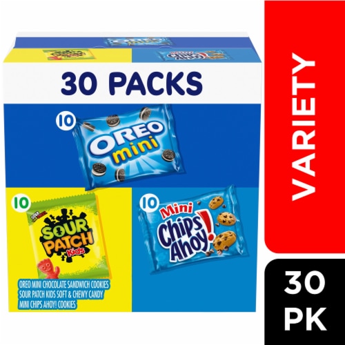 Nabisco OREO & CHIPS AHOY! Cookies & SOUR PATCH KIDS Candy Variety Pack Perspective: front