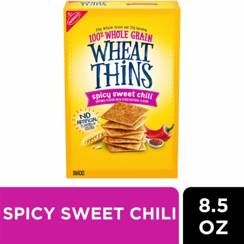 Wheat Thins Spicy Sweet Chili Whole Grain Wheat Crackers Perspective: front