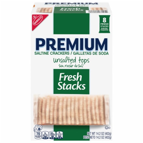 Nabisco Premium Unsalted Tops Fresh Stacks Perspective: front