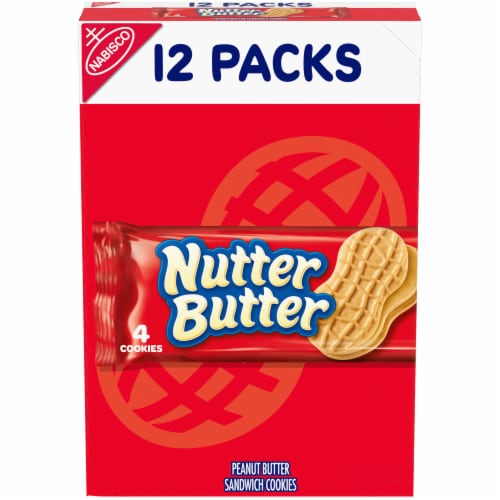 Nutter Butter Peanut Butter Sandwich Cookies Snack Packs Perspective: front