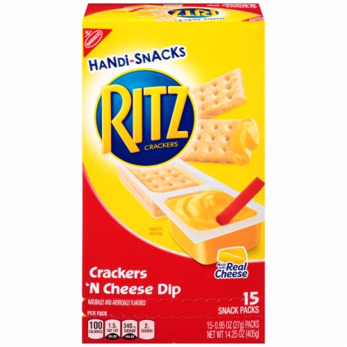Ritz Handi-Snacks Crackers N Cheese Dip Snack Packs Perspective: front