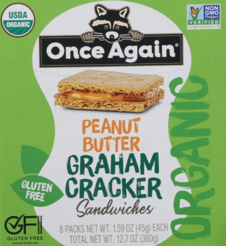 Once Again® Organic Peanut Butter Graham Cracker Sandwiches Perspective: front