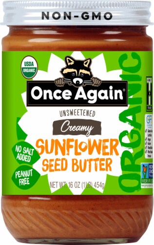 Once Again Unsweetened & Salt Free Creamy Sunflower Seed Butter Perspective: front