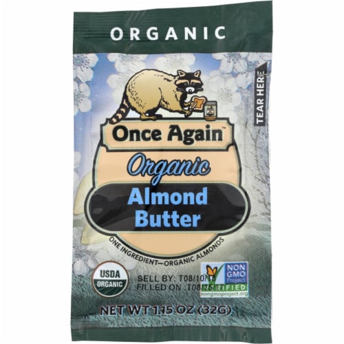 Once Again KHFM00730101 1.15 oz Creamy Almond Butter Organic Squeeze Pack Perspective: front