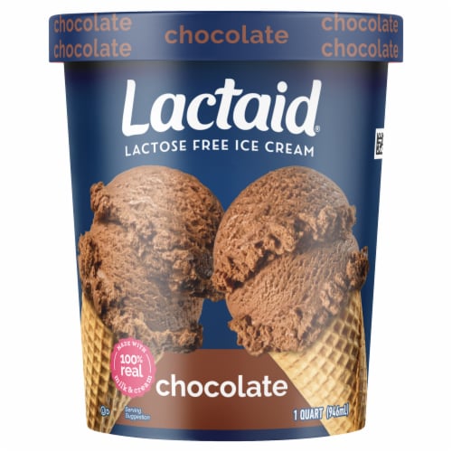 Lactaid Chocolate Ice Cream Ice Cream Tub Perspective: front