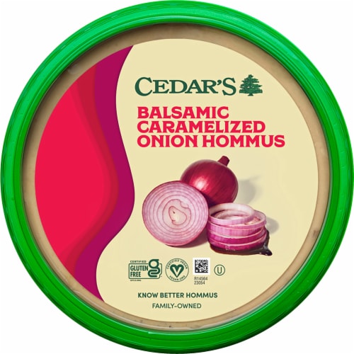 Cedar's Foods Balsamic Caramelized Onion Hommus Perspective: front