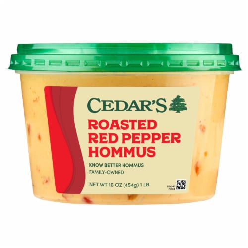 Cedar's Roasted Red Pepper Hommus 16 oz Perspective: front