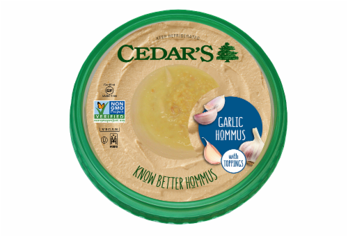 Cedar's Roasted Garlic Hommus 10 oz Perspective: front