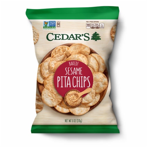 Cedar's Foods Sesame Pita Chips Perspective: front
