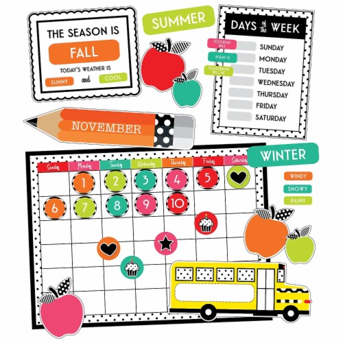 CarsonDellosa Schoolgirl Style Black White & Stylish Brights Calendar