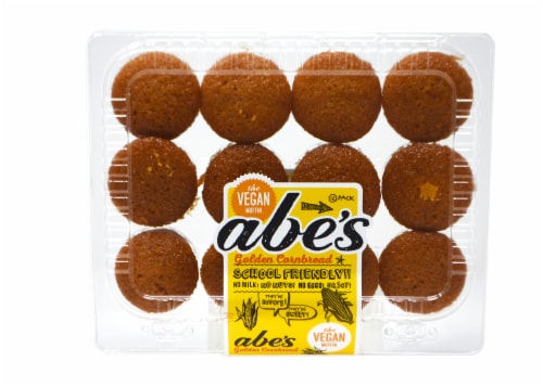 Abe's Golden Cornbread Vegan Mini Muffins Perspective: front