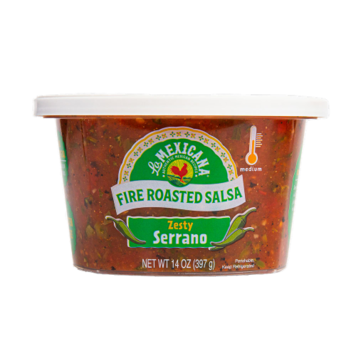 La Mexicana® Fire Roasted Zesty Serrano Salsa Perspective: front