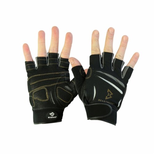 Bionic Glove BMFX-W-P-BK-XL Womens Beast Mode Fitness Fingerless - Black, 1X Large Perspective: front