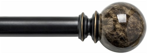 Springs Window Fashions Faux Marble Ball Curtain Rod - 66-120 Inch - Bronze Perspective: front