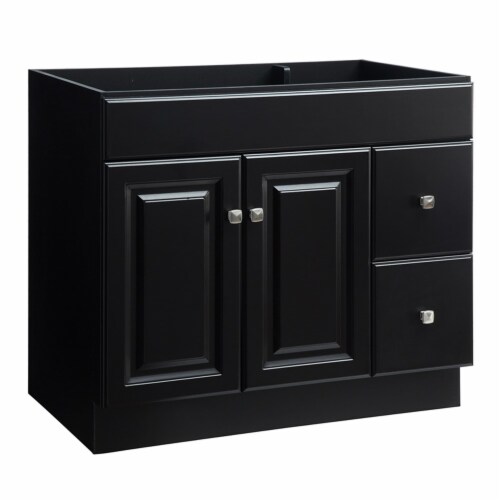 Wyndham Ready to Assemble Wood Vanity Cabinet in Bronze Espresso 36-in by 21-in Perspective: front