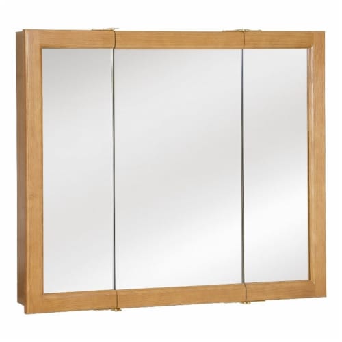 Richland 36-Inch Wood Medicine Cabinet in Nutmeg Oak Perspective: front