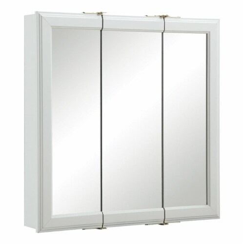 Classic 24-Inch Wood Medicine Cabinet in White Perspective: front