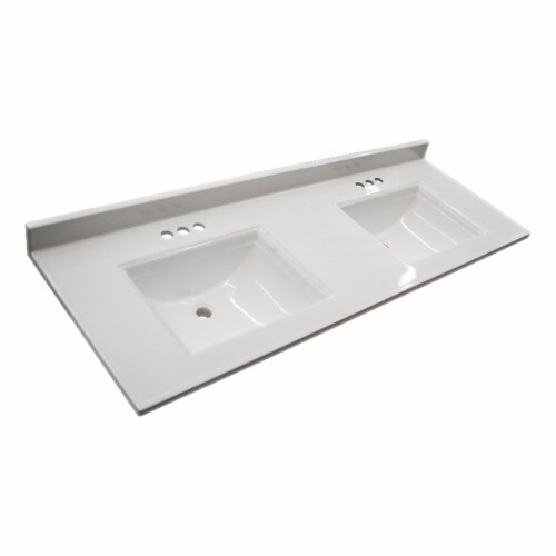 Camilla 61 in. Cultured Marble Vanity Top in Solid White with Basin Camilla 61 in. Cultured Marble Vanity Top in Solid White with Basin