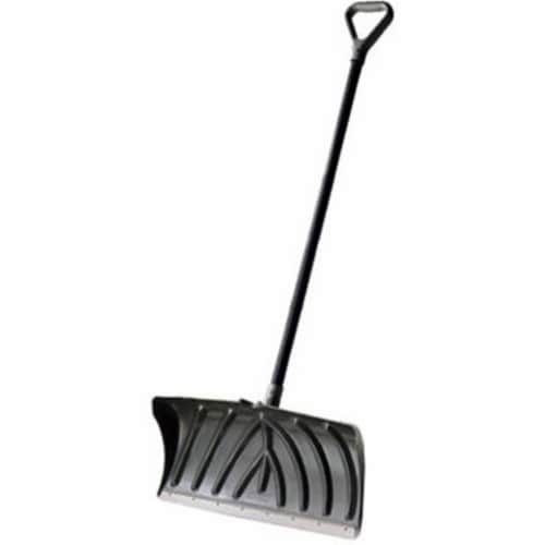 Suncast Deluxe Poly Steel Core Snow Pusher with Wear Strip - Gray Perspective: front