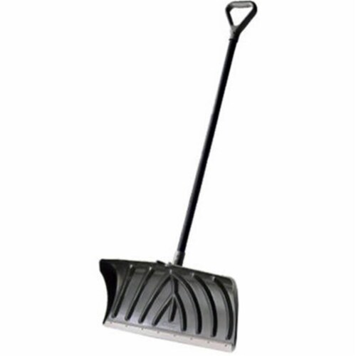 Suncast Deluxe Poly Steel Core Snow Pusher with Wear Strip - Gray Perspective: front