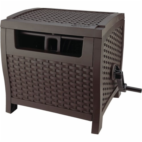 Suncast® Slide Trak Hose Hideaway - Brown Perspective: front